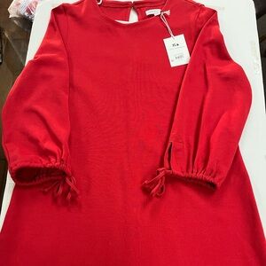 Free Assembly Red Long Sleeve knee length dress size L
